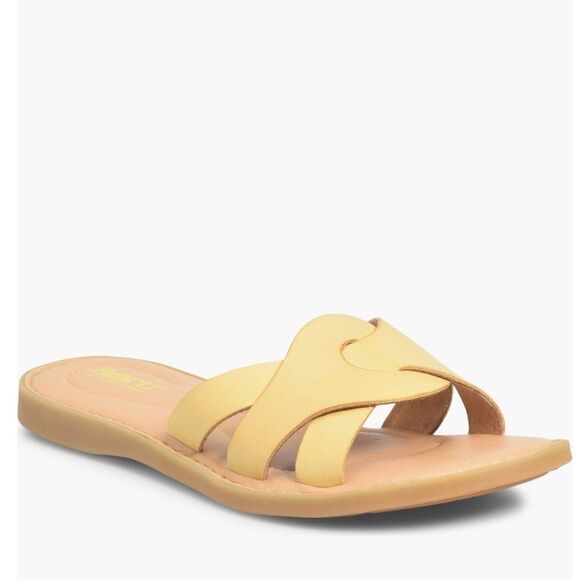 Born Isabella Slide Leather Sandal, Cushioned Comfort Shoe, Size 10, Yellow, NWT - Picture 4 of 15